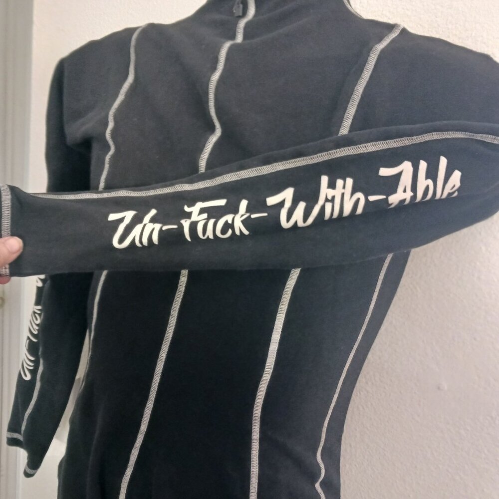 Shane Justin Body Suit Black with White Stitching Size Medium